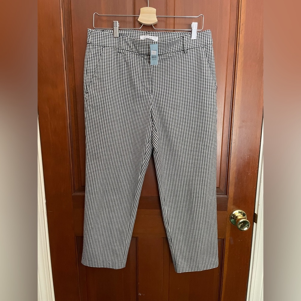 LOFT Riviera slim gingham pant - Picture 2 of 6
